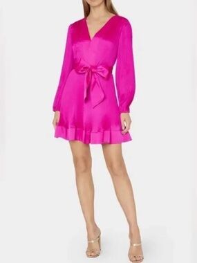 Milly Liv Satin Pleated Dress size 10